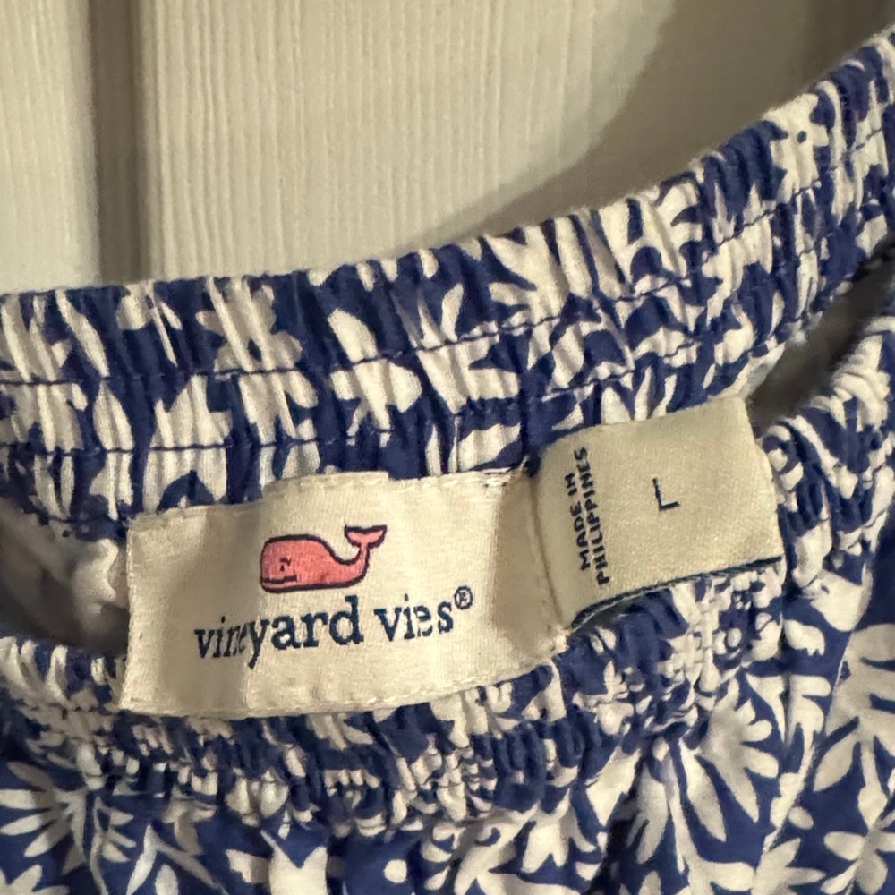 Vineyard Vines Blue and White Floral Romper - Picture 2 of 5